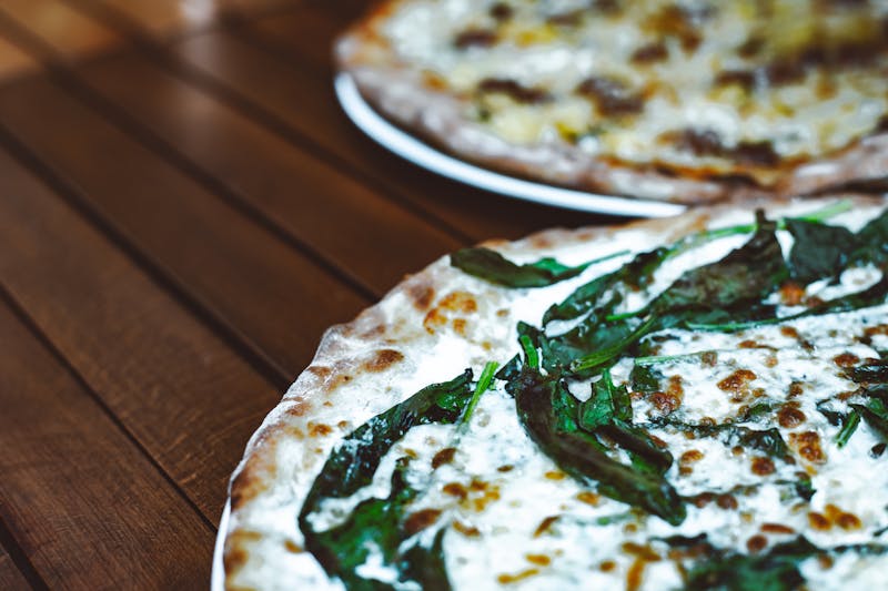 Spinach and ricotta pizza
